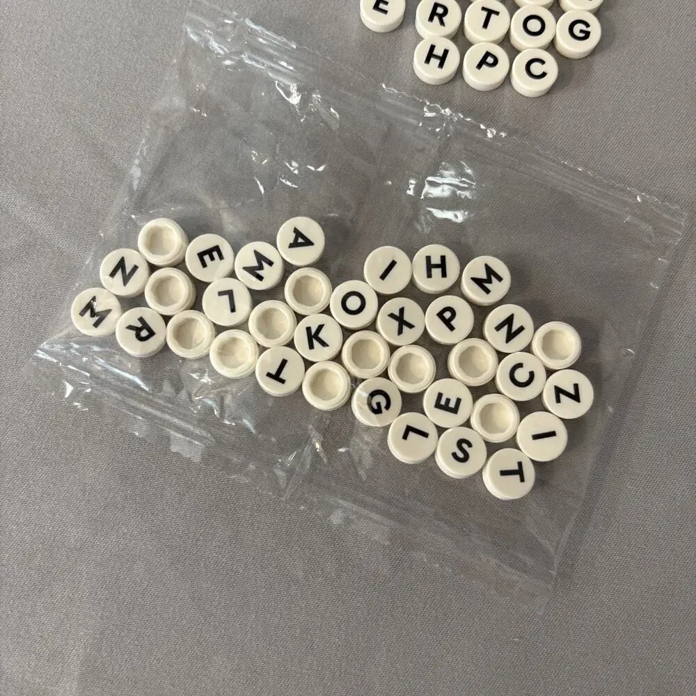 Lego Alphabet Letter Tiles White Round 1x1 Spell Names ABC's, Set of 64